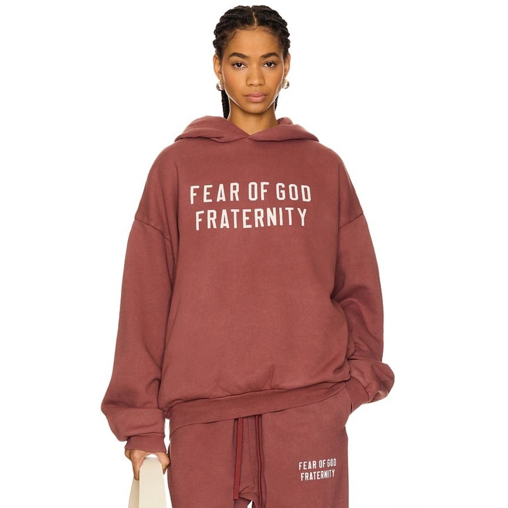 Fear of God Essentials Crimson Hoodie & Sweatpants Set XL NWT - Picture 6 of 7